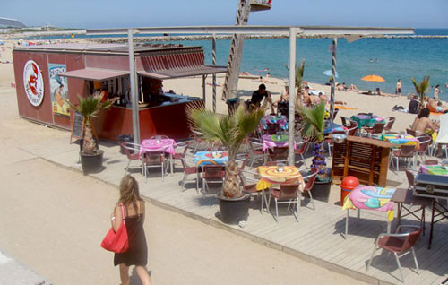 The beach bars in Barcelona The beach bars in Barcelona