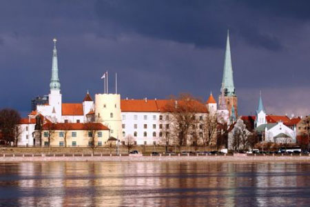 The castle and Old Town of Riga