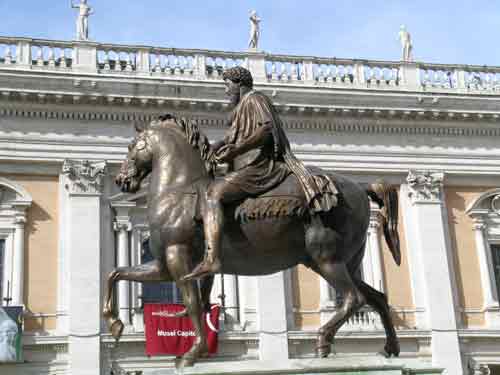 The equestrian statue of Marcus Aurelius