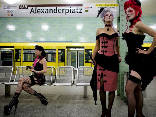 Fashion catwalk in Berlin subway Fashion catwalk in Berlin subway
