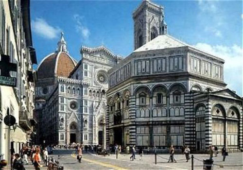 Birth of perspective in the Piazza del Duomo in Florence